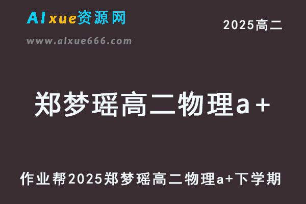 2025郑梦瑶高二物理a+网课教程下学期寒春班