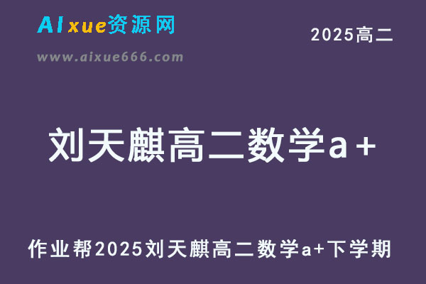 2025刘天麒高二数学a+网课教程下学期寒春班