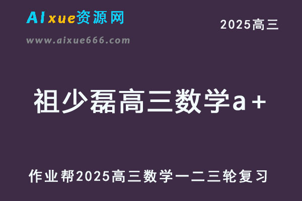 2025祖少磊高三数学a+网课教程一轮二轮三轮复习全年班