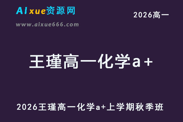 2026年王瑾高一化学a+上学期秋季班