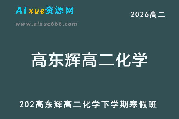 有道2026高东辉高二化学视频教程下学期寒假班教学课程