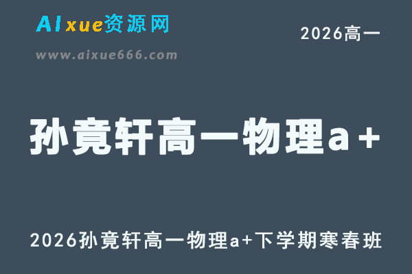 2026年高一物理网课教程｜王瑾高一物理a+视频教程下学期寒春班