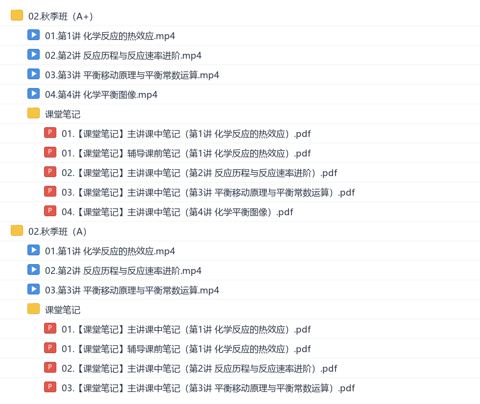 王堇2027高二化学秋季班网盘目录