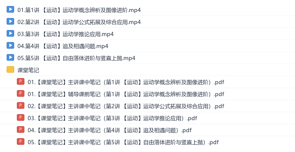 蔺天威2027高一物理秋季班网盘目录